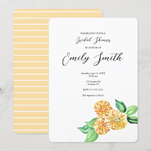 Convite Chá de panela amarelo da flor