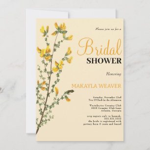 Convite Chá de panela amarelo de flor selvagem Boho