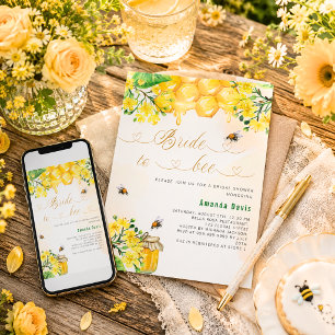 Convite Chá de panela amarelo de mel floral
