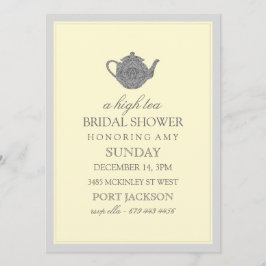 Convite Chá de panela Amarelo e Cinza Alto do Chá