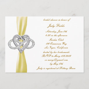 Convite Chá de panela Amarelo Infinity Heart