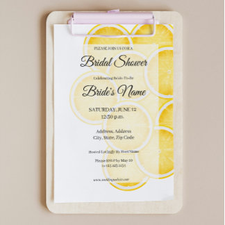 Convite Chá de panela amarelo Lemon Spritz