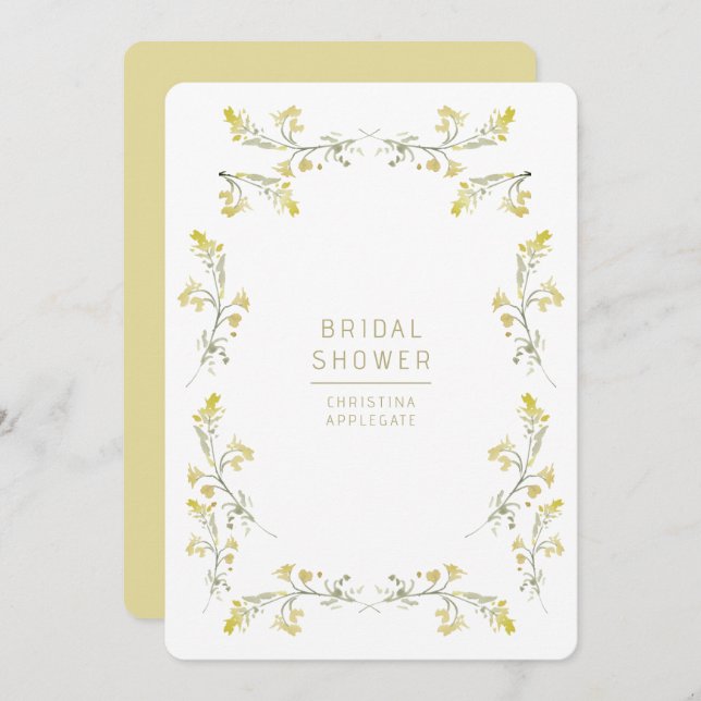 Convite Chá de panela Amarelo primavera (Frente/Verso)