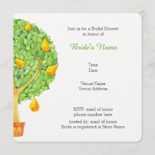 Convite Chá de panela ao quadrado da árvore