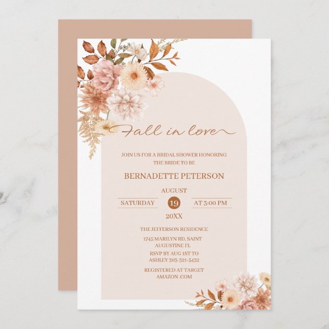 Convite Chá de panela apaixonado (Frente/Verso)