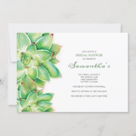 Convite Chá de panela, Aquarela Suculente