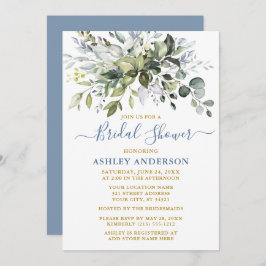 Convite Chá de panela Aquarela Verde Dourado Pó Azul