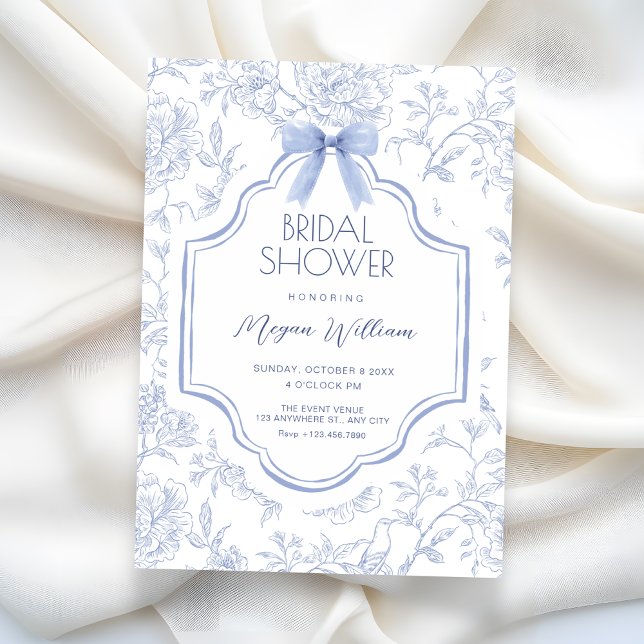 Convite Chá de panela arco floral branco azul (Criador carregado)