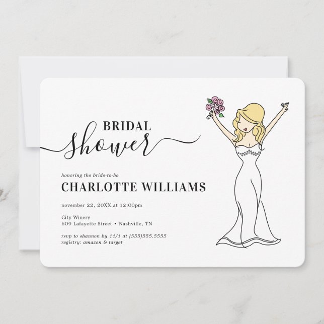 Convite Chá de panela Avatar Personalizável| Cabelo Longo (Frente)