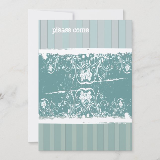 Convite Chá de panela Azul Antigo (Frente)