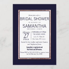 Convite Chá de panela azul com Marinho Dourado simples