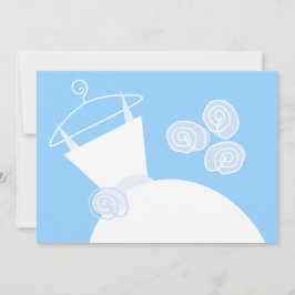 Convite Chá de panela Azul de Casamento branco horizontal