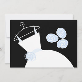 Convite Chá de panela azul de Casamento preto