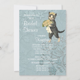 Convite Chá de panela Azul de Posh Cats