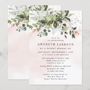 Convite Chá de panela Azul Dourado Cor-de-rosa brilhante