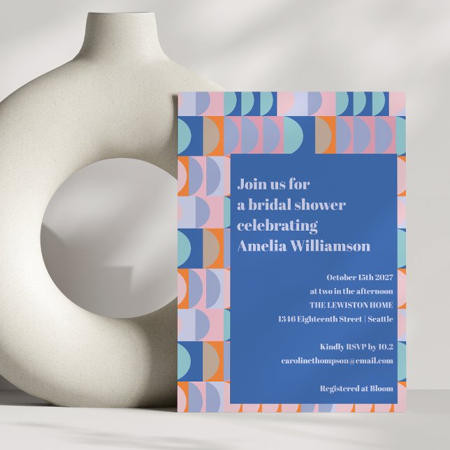 Convite Chá de panela Azul Roxo Máximo Moderno (Criador carregado)