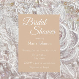 Convite Chá de panela Beige Simple Style