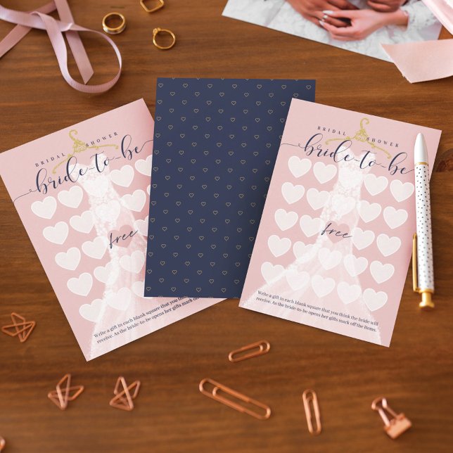 Convite Chá de panela Bingo Chic Jogo de Chá de Vestido de (Bridal Shower Bingo Chic Wedding Dress Shower Game Invitation)