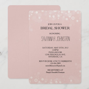 Convite Chá de panela Bloco de Confetti Branco Cor-de-Rosa