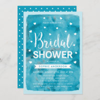 Chá de panela Blue Watercolor Hearts