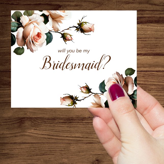Convite Chá de panela Blush Beige Rosa Bridesmaid (Blush Beige Rose Bridesmaid!)