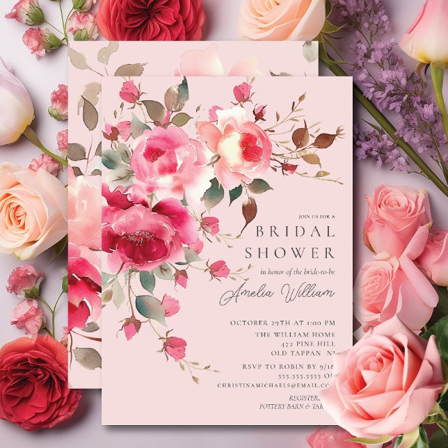 Convite Chá de panela Blush Blossom (Criador carregado)