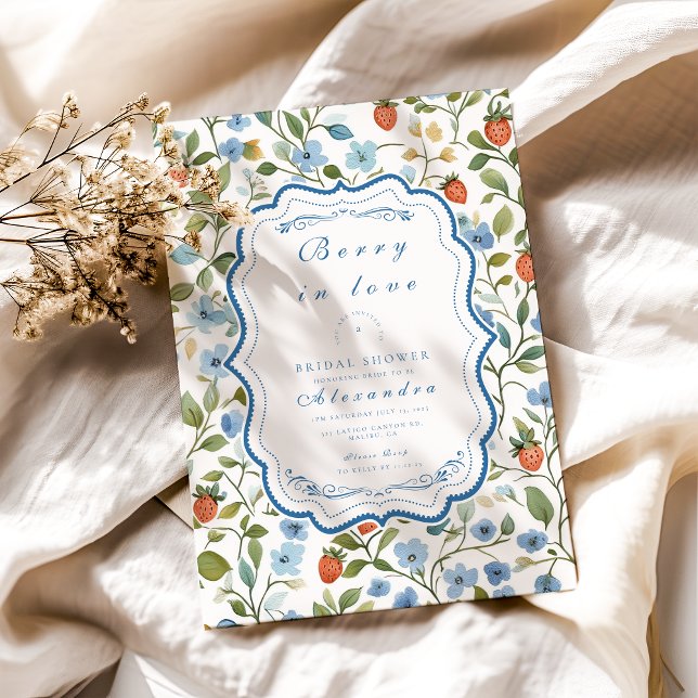 Convite Chá de panela Blush Bonito Berry (Criador carregado)