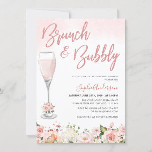 Convite Chá de panela Blush Dourado Brunch E Borracha