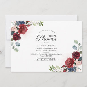 Convite Chá de panela Blush Floral Floral de Aquarela