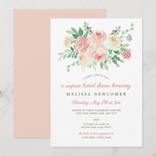 Convite Chá de panela Blush Floral Greenery 4196