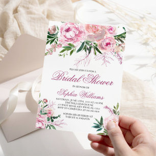 Convite Chá de panela Blush Flowers