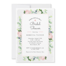 Chá de panela Blush Pink Roses Greenery Boho