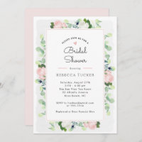 Chá de panela Blush Pink Roses Greenery Boho