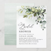 Chá de panela Boho Dusty Blue Eucalyptus Greenery