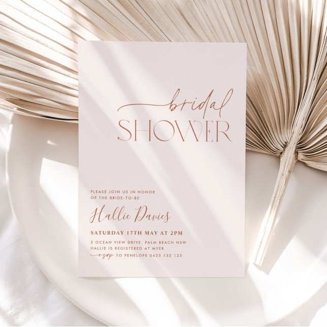 Convite Chá de panela boho mínimo neutro (Minimalist Bridal Shower Invitation | Matching items available! Check our collections or contact us)