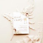 Convite Chá de panela Boho Pampas Brunch e Bubble<br><div class="desc">Este adorável Chá de panela Brunch Bubble Invitation apresenta flautas de champanhe pintadas manualmente com flores e grama de pampas e é perfeito para dar o tom ao seu chá boêmio! Edite facilmente a maioria dos textos para corresponder ao seu evento! A maioria das cores de texto e texto são...</div>