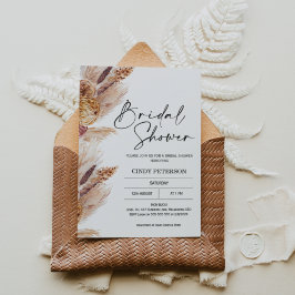 Convite Chá de panela Boho Pampas Grass