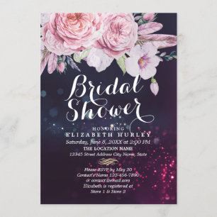 Convite Chá de panela Boho Penas Florais e Luzes Puras