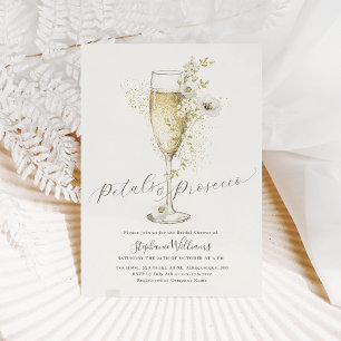 Convite Chá de panela Boho Petals e Prosecco