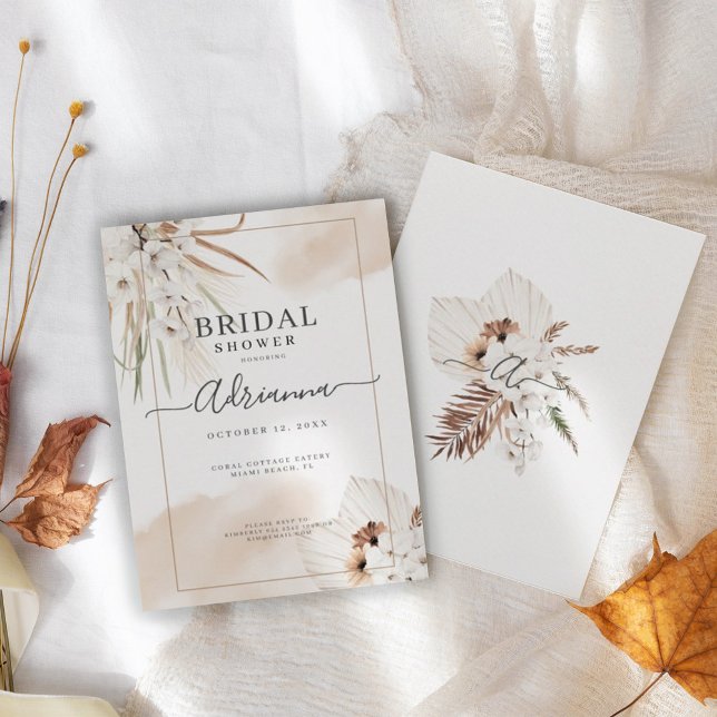 Convite Chá de panela Bohoemian Floral Boho Elegante (Criador carregado)