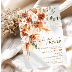 Convite Chá de panela Bold Bright Terracotta Boho Bohemian