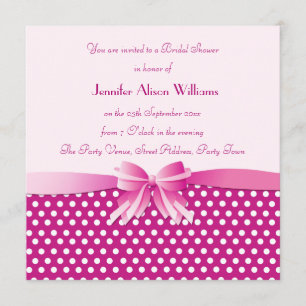 Convite Chá de panela Bolinhas cor-de-rosa com Arco