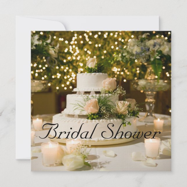 Convite Chá de panela — Bolo De Casamento (Frente)