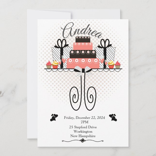 Convite Chá de panela, bolos deliciosos (Frente)