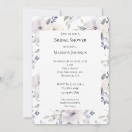 Convite Chá de panela bonito das flores de Lavanda de marf