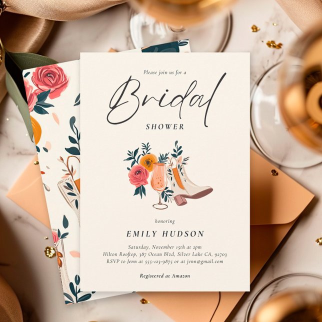 Convite Chá de panela Boots & Bubble Western (Criador carregado)