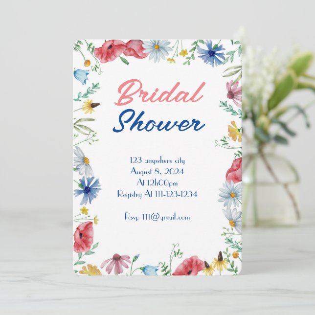 CONVITE CHÁ DE PANELA BOTÂNICO FLORAL (Em pé/Frente)