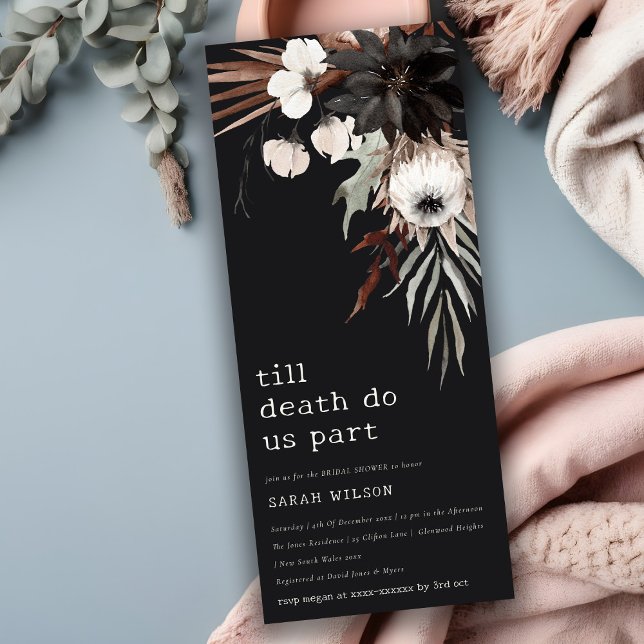 Convite Chá de panela Botânico Preto-Ferrugem Boho (Criador carregado)