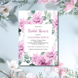 Convite Chá de panela Botânico Purple Dahlia Eucalyptus