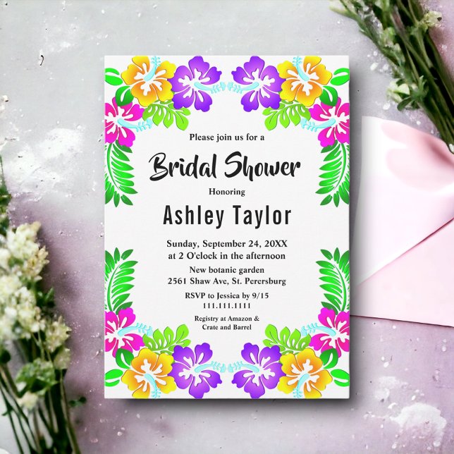 Convite Chá de panela Botânico Tropical Moderno (Criador carregado)